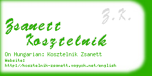 zsanett kosztelnik business card